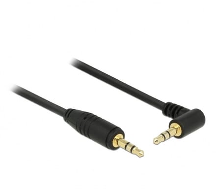 3,5mm Jack stereo audio kabel - haaks - verguld / zwart - 2 meter
