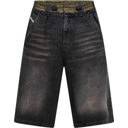 Diesel Heren-shorts van gewassen denim (Zwart)