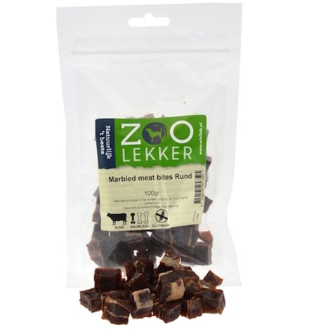 Zoolekker Marbled Meat Bites Rund - glutenvrije hondensnack 100 g