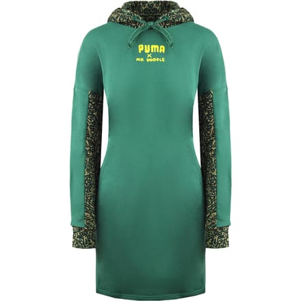 Puma x Mr. Doodle Pullover Lange Mouw Groen Dames Trui met Capuchon 598686 91