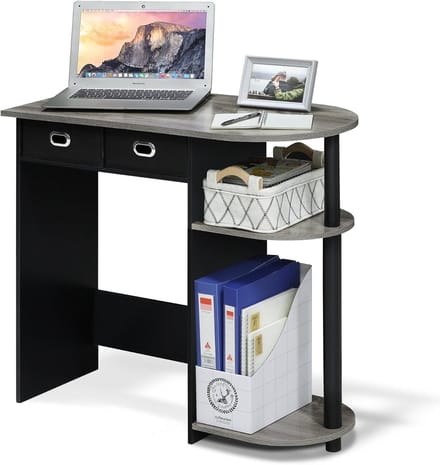 Compacte Laptoptafel of Computertafel in Frans Eiken en Zwart - Duurzaam en Stijlvol