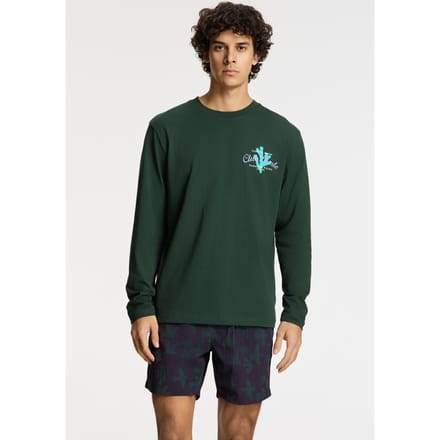 Shiwi Jude Regular Longsleeve Paradise Green Leaf Taglia: M | Maglie a manica lunga Outlet | Uomo | Verde