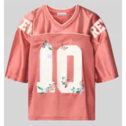 Sport tricot met labelprints en V-hals