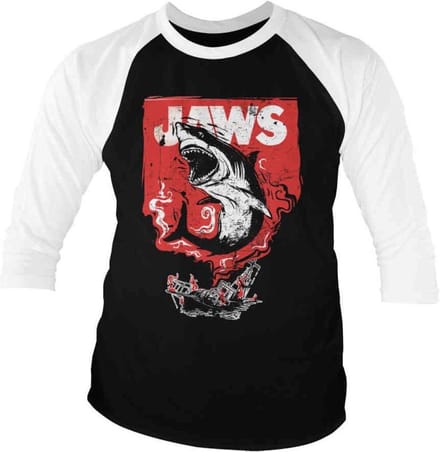 Jaws Raglan top -2XL- Shark Smoke Zwart/Wit