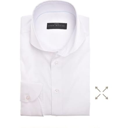 John Miller Overhemd Slim Stretch Uni Wit / male