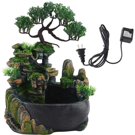 Desktopfontein Waterval Kleine Rotspartij Luchtbevochtiger Huis Bureau Decoratie black