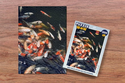 Puzzel Een volle vijver met koi karpers - Legpuzzel - Puzzel 500 stukjes