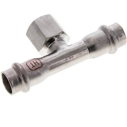 Tee Press Fitting - 15mm & Rp 1/2'' Persmof - RVS