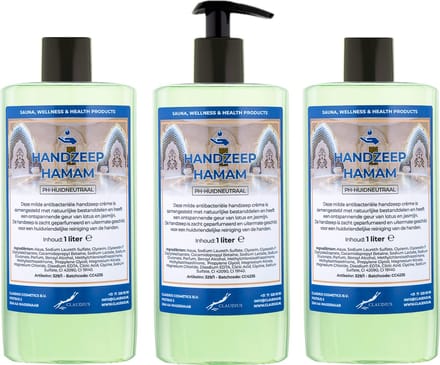 Handzeep Hamam 500 ml - met gratis pompje - set van 3 stuks