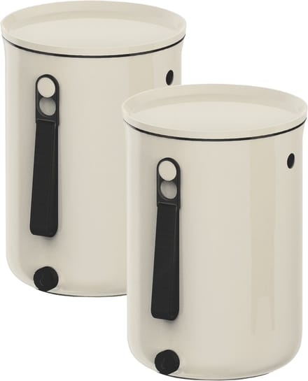 Bokashi Organico 2 - Set van 2 compostbakken wit - Diameter 23.3 - hoogte 32.5CM - 9.6L - 2kg