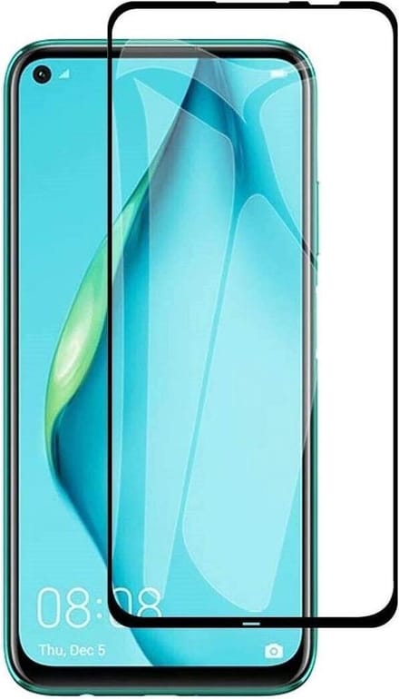 Screenprotector Glas - Full Curved Tempered Glass Screen Protector Geschikt voor: Huawei P40 Lite E  - 1x