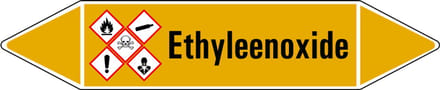 Ethyleenoxide leidingmarkering op vel 252 x 52 mm - 3 per vel