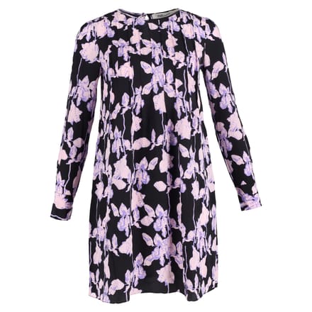 Diane von Furstenberg Joyce geplooide shiftjurk van zijde met bloemenprint