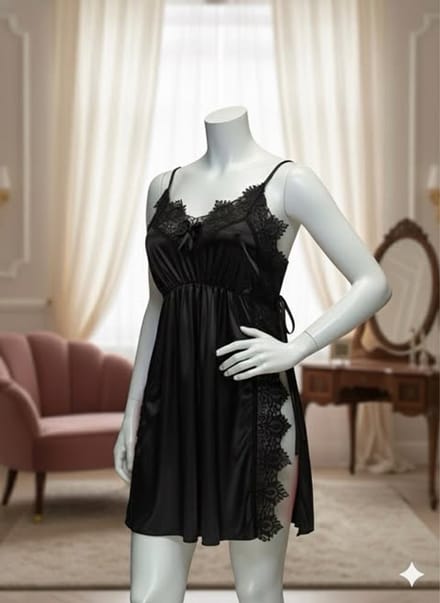 Satijnen Babydoll - Dark purple