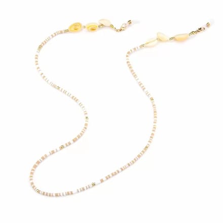 Bijoutheek Collier Brillenkoord Schelpen Wit