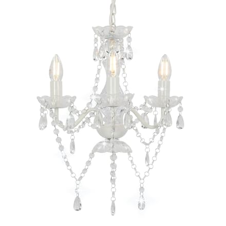 VIDAXL Vida Kroonluchter met Kralen - Rond, 36 cm, Wit