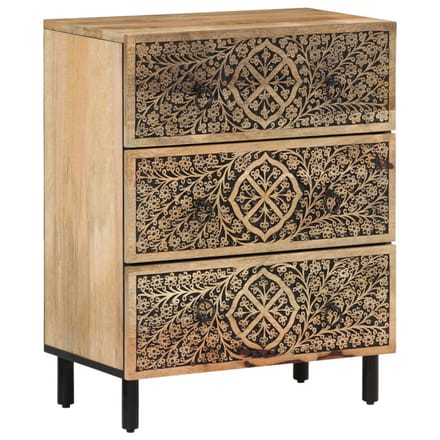 vidaXL - Bijzetkasten - 3 - st - 60x33x75 - cm - massief - mangohout