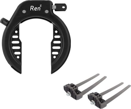 AXA Ren 2 Zwart + Flex Mount Bevestigingsset Zwart