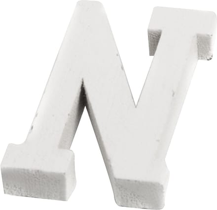 ARTYFETES - Kleine witte houten letter n van 5 cm voor bruiloft