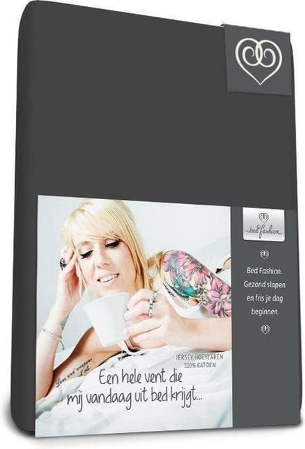 Bed-fashion jersey hoeslaken Antraciet - 180 x 210 cm - Antraciet