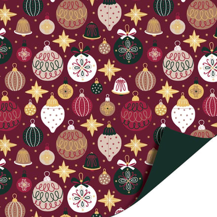 Cadeaupapier 70x200 cm - Classic Christmas - Christmas ornaments