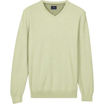 Baileys Trui Cotton V-Neck Pullover Subtle Faux-Uni Structure Knit Pastel Groen / male