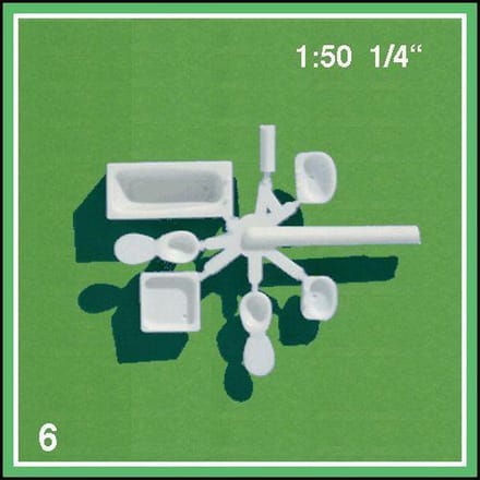 Schulcz Maquettebouw Sanitairset 1:50 wit 6-delig