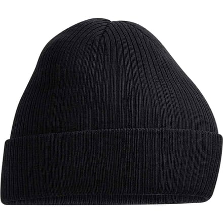 Beechfield Geribde muts Polylana (Zwart)
