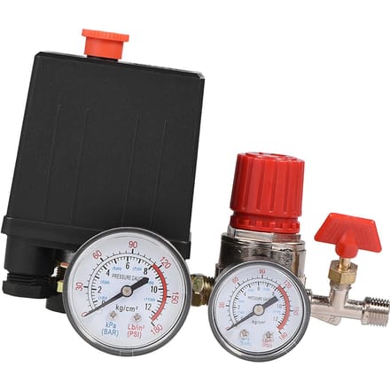 Petit régulateur de soupape de commande de pressostat de compresseur d'air avec jauges blanc