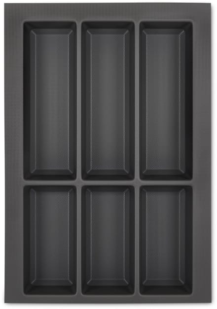 Orga-Box VII Bestekbak basaltgrijs 400 mm met Softtouch Oppervlak