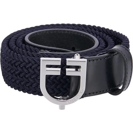 Elastische riem met leren logo-buckle voor dames Equestro