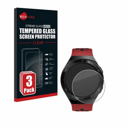 Savvies - Glas Screenprotector voor Huawei Watch GT 2e - Gehard Beschermglas 9H 3 Stuks