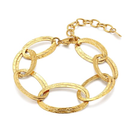 Twice As Nice Armband in edelstaal, schakelvormen Goudkleurig 16cm+3cm