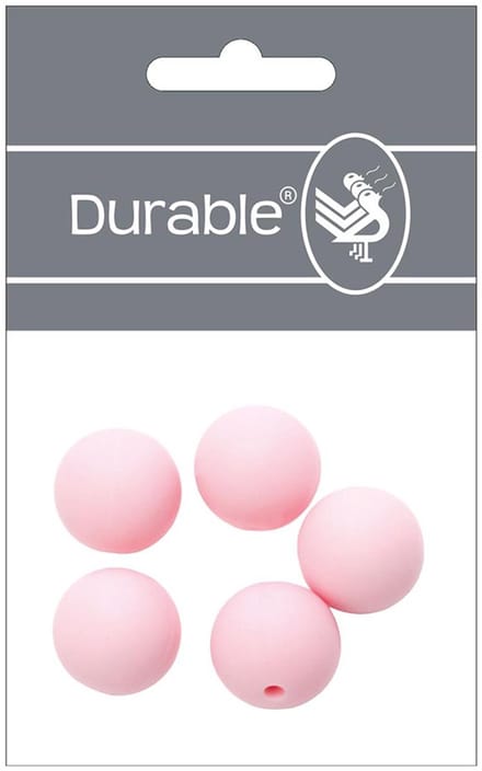 Durable Siliconen Kralen 15mm 5 stuks 749 Light Pink
