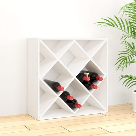 vidaXL - Wijnkast - 62x25x62 - cm - massief - grenenhout - wit