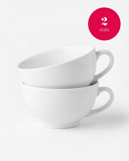 vtwonen - Kommen met Oor - Porselein - Wit - 15,5 cm - Set van 2