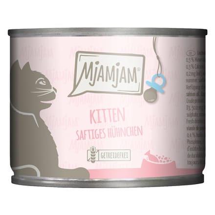 Voordeelpakket 24x200g MjAMjAM Kitten Sappige Kip met Zalmolie Natte Kattenvoer