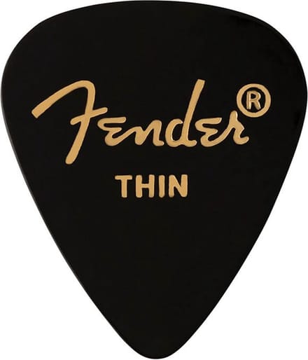 Fender 1980351706 351 Vorm Premium Picks Dun Zwart 12-Pack Celuloid