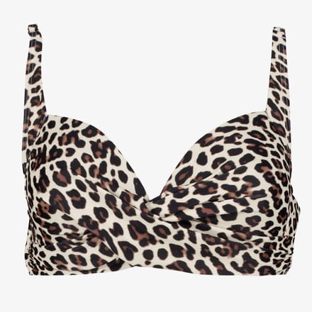 Osaga voorgevormde dames bikinitop panterprint - Bruin - Maat M