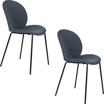 Zuiver Bonnet Eetkamerstoelen Grijs/Blauw - Set van 2