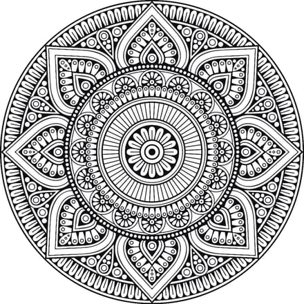 Placemat vinyl | Mandala zwart wit | 4 stuks