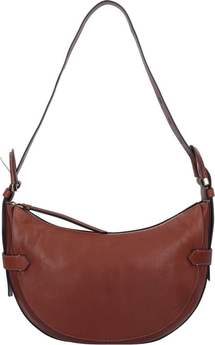 FOSSIL Leren Schoudertas Harwell Hobo Brown Bruine