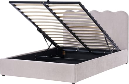NANTERRE - Bed met opbergruimte - Taupe - 140 x 200 cm - Stof