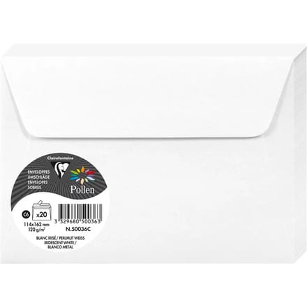 Stuifmeel van Clairefontaine enveloppe C6, parelmoerwit