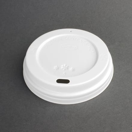 Fiesta recyclebare koffiebekerdeksels wit 340ml / 12oz en 455ml / 16oz (50 stuks)