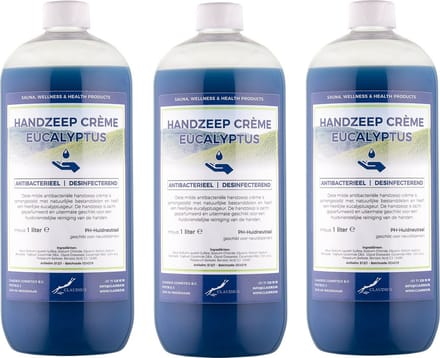 Handzeep Crème Eucalyptus 1 liter - set van 3 stuks