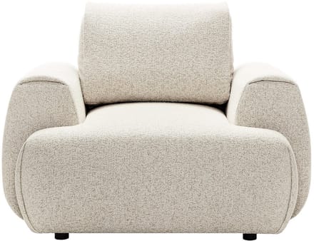 Vente-unique Fauteuil in gemêleerde beige stof MONELIA