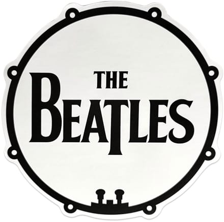 The Beatles - Drum Logo Sticker - Wit/Zwart