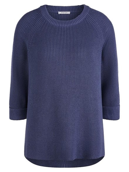 Lange trui 100% SUPIMA®-coton Van Peter Hahn blauw