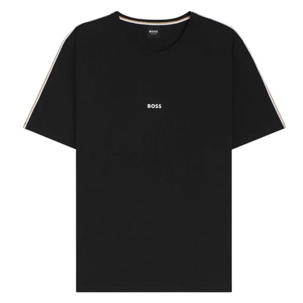 Boss Heren Logo Polycotton Regular T-Shirt (Zwart)